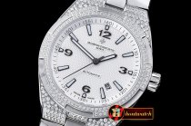 VACH. CONSTANTINE Overseas Ref.47074 Diams SS/SS White MY8215 Mo