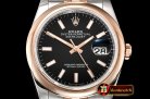 Rolex DateJust 36mm Jub Dome RG/SS Black/Stk BP A2813