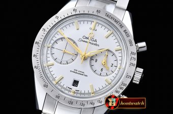 Omega SpeedMaster 57 SS/SS Wht/Gold JHF Asia 7750 Mod 9300
