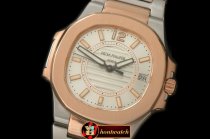 PP0178C - Nautilus 7010 Midsize 32mm TT RG White - Swiss Qtz