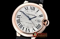 Cartier Balon Bleu Mens 42mm Wrapped RG/LE2 White BP Swiss 2824