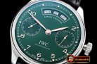 IWC Portugieser Annual Cal IW503502 SS/LE Grn YLF A52850