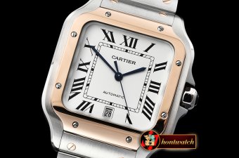 Cartier Santos De Cartier 2018 Mens XL RG/SS Wht BVF MY9015