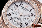 AP0369B - Royal Oak Ladies Chrono RG/RU Wht Num Diam Bez VK64