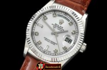 Replica Rolex DayDate Fluted Silver Diam SS/LE Asian 2813