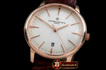 VC080 - Patrimony RG/LE White Stk Jap Miyota 9015