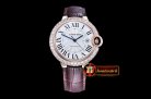Cartier Balon Bleu Mens Diams Bez RG/LE White Miyota