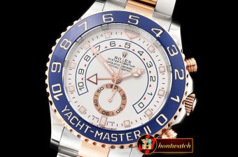 Rolex YachtMaster 116681 Blue RG/SS White BP Asia 7750 Mod