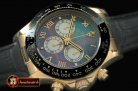Replica Rolex Daytona 116528 YG/LE M-Green Roman A-7750 Sec@6