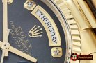 Rolex Daydate 36mm Flt YG/YG Black MOP Diam BP Swiss 2836