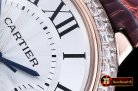 Cartier Balon Bleu Mens Diams Bez RG/LE White Miyota