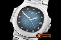 Patek Philippe Nautilus Ref.3800 Midsize SS/LE V.Blue Diams BP A