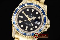 Rolex GMT II Blue/Wht Rubies YG/YG Blk BP A3186 Mod