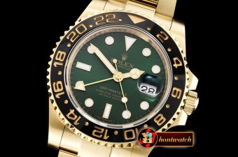 Rolex GMT Master II 116718LN YG/YG Grn BP Asia 3186 CHS