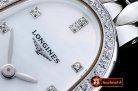 Longines Elegance Ladies Diams SS/SS Wht MOP TWF Swiss Qtz