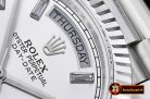 Rolex DayDate 228206 Flt SS/SS Silv Wht Diam BP A3255 Mod