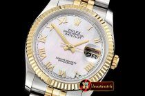 Rolex Datejust Man DJ 36mm Jub Flt YG/SS White MOP Roman BP A313