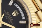 Rolex DayDate 40mm Flt YG/YG Black Baug. Diam BP A2836