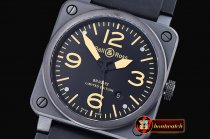 Replica Bell & Ross BR03-92 Limited Ed. PVD/RU Black/Org Miyota