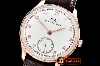 IWC Portuguese Hand-Wound Ref.IW5454 RG/LE Wht/Wht A6497
