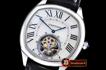 Replica Cartier Drive De Cartier Tourbillon SS/LE White Tourbill