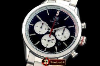 TAG0260F - Carrera CH 80Anni Chrono SS/SS Black/Red Jap OS20