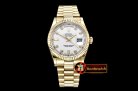 Rolex Daydate 36mm Flt YG/YG White Diam BP Swiss 2836