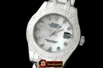 ROLMP016A - 2-Diam Bez SS MOP Wht/Diam Asian Eta 2824