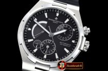 Vach. Constantine Overseas Dual Time Power Reserve SS/RU Blk TWA A1222