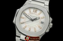 PP0179A - Nautilus 7010 Midsize 32mm SS White - Swiss Qtz