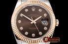 Rolex Datejust DJ2 41mm Oyst Flt 904L RG/SS Brwn/Diam ARF Asia 2824