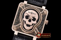 Bell & Ross BR01 2016 Burning Skull Ltd Ed RG/LE Black Asia 23J