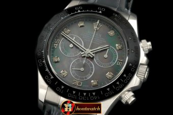 Replica Rolex Daytona 116519 SS/CER/LE MOP Green Di A-7750 Sec@6
