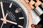 Rolex Datejust Man DJ 36mm Jul Flt 904L RG/SS Blk/Stk ARF A3135 Mod