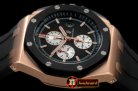 AP0285 - 2011 Royal Oak Chronograph RG/LE Black A-7750 Sec@12