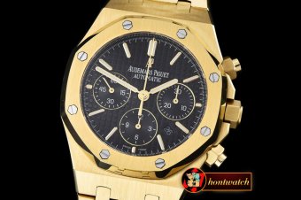 AP0358B - Royal Oak Chronograph Ref 26320 YG/YG Black A-7750