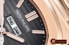 Patek Philippe Nautilus GMT MoonPhase RG/RG Grey Asia 23J Calend