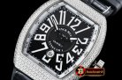 Franck Muller Vanguard Mens V45 Glacier Diams SS/LE/RU Blk ABF A2824