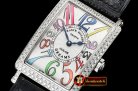 Franck Muller Long Island Ld 952QZ DIAM/SS/LE (Blk) Wht GF Swiss Qtz