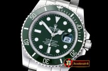 Replica Rolex Submariner 116110LV Cer Bez SS/SS Green SKY A2813