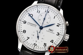 IWC Portuguese Chrono Ed 150 Years SS/LE Wht ZF A7750 Mod