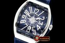 Franck Muller Vanguard Mens V45 SS/LE/RU Blue ABF Asia 2824
