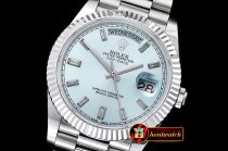 Rolex DayDate 228206 Flt SS/SS Ice Blue Diam BP A3255 Mod