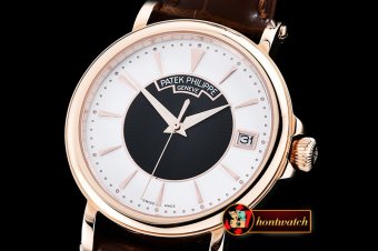 PP0206C - 5153 Calatrava RG/LE White/Black Asia 2824 Mod