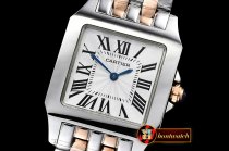 Cartier Santos Demoiselle Ladies RG/SS White Swiss Quartz