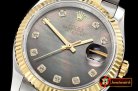 Rolex Datejust DJ 36mm Oyst Flt YG/SS Black MOP Diams BP A3135 M