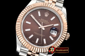 Rolex Datejust II DJ2 41mm Jub Flt RG/SS Brown Stk BP A3235 Mod