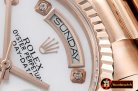 Rolex Daydate 36mm Flt RG/RG Wrap Wht MOP Diam BP Swiss 2836