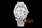 Rolex DayDate 40mm Flt SS/SS Pearl Wht Roman BP Swiss 2836