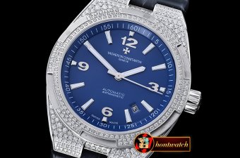 VACH. CONSTANTINE Overseas Ref.47074 Diams SS/LE Blue MY8215 Mod